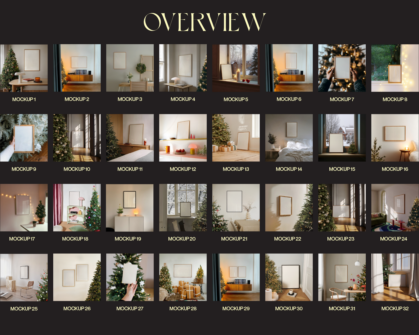 32 Festive Frames - Poster Mockup Bundle