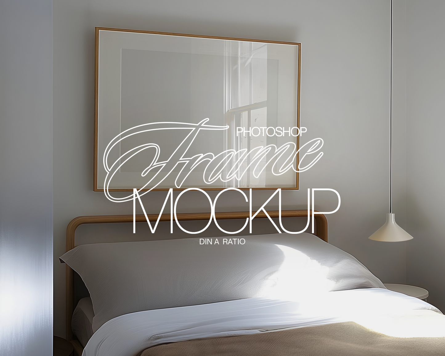 DIN A Landscape Frame Bedroom Scene