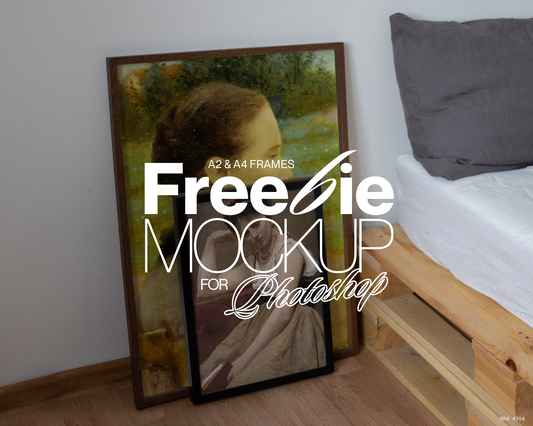 A2 and A4 Leaning Frames Bedroom Freebie Mockup
