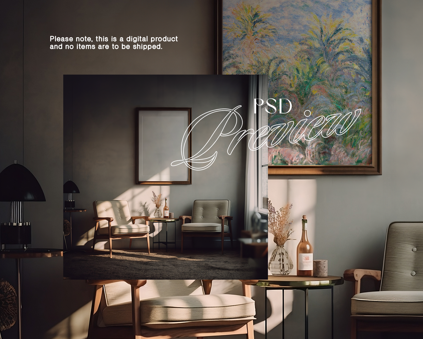 DIN A Frame Living Room Freebie Mockup
