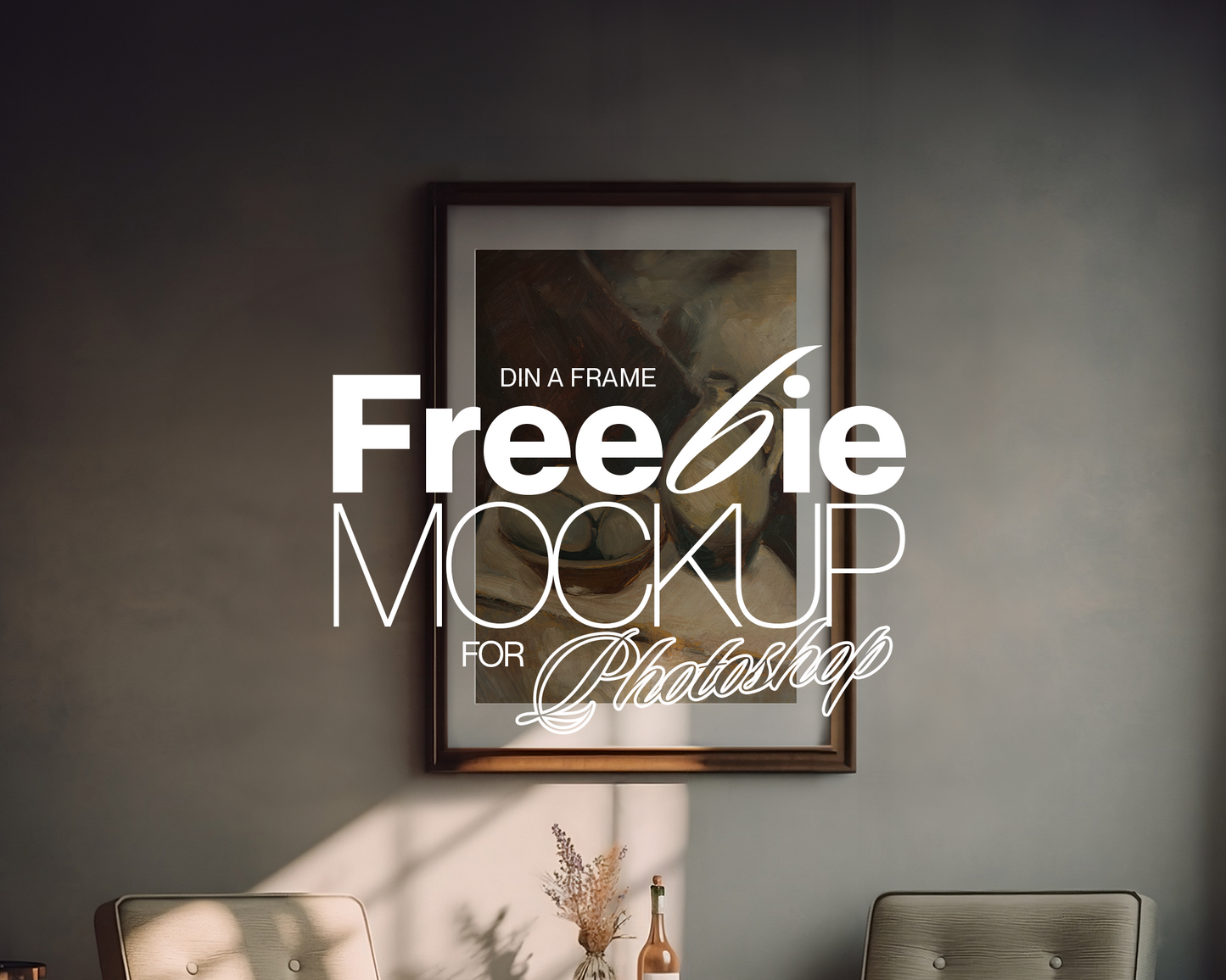 DIN A Frame Living Room Freebie Mockup
