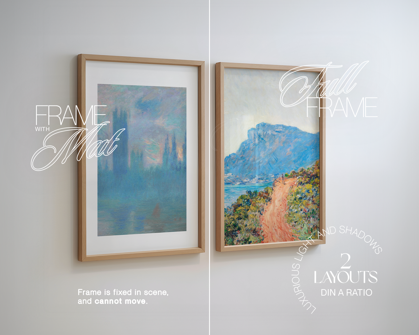 Two DIN A Frames Minimal Backdrop Mockup
