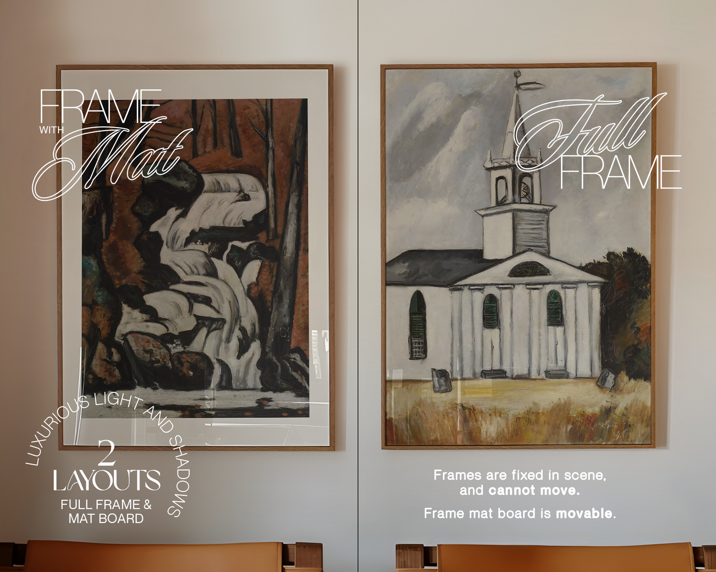 Two Frames in Retro Interior Mockup