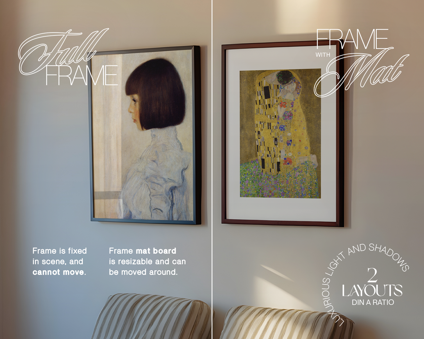 DIN A Dark Frame in Lux Light Interior Mockup