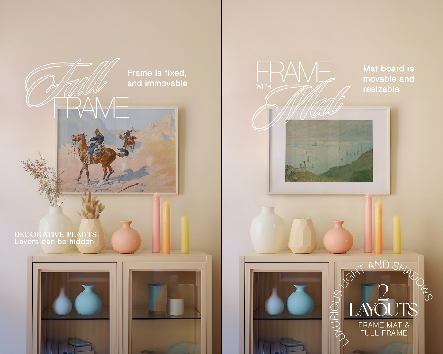 DIN A Landscape Frame Danish Pastel Mockup