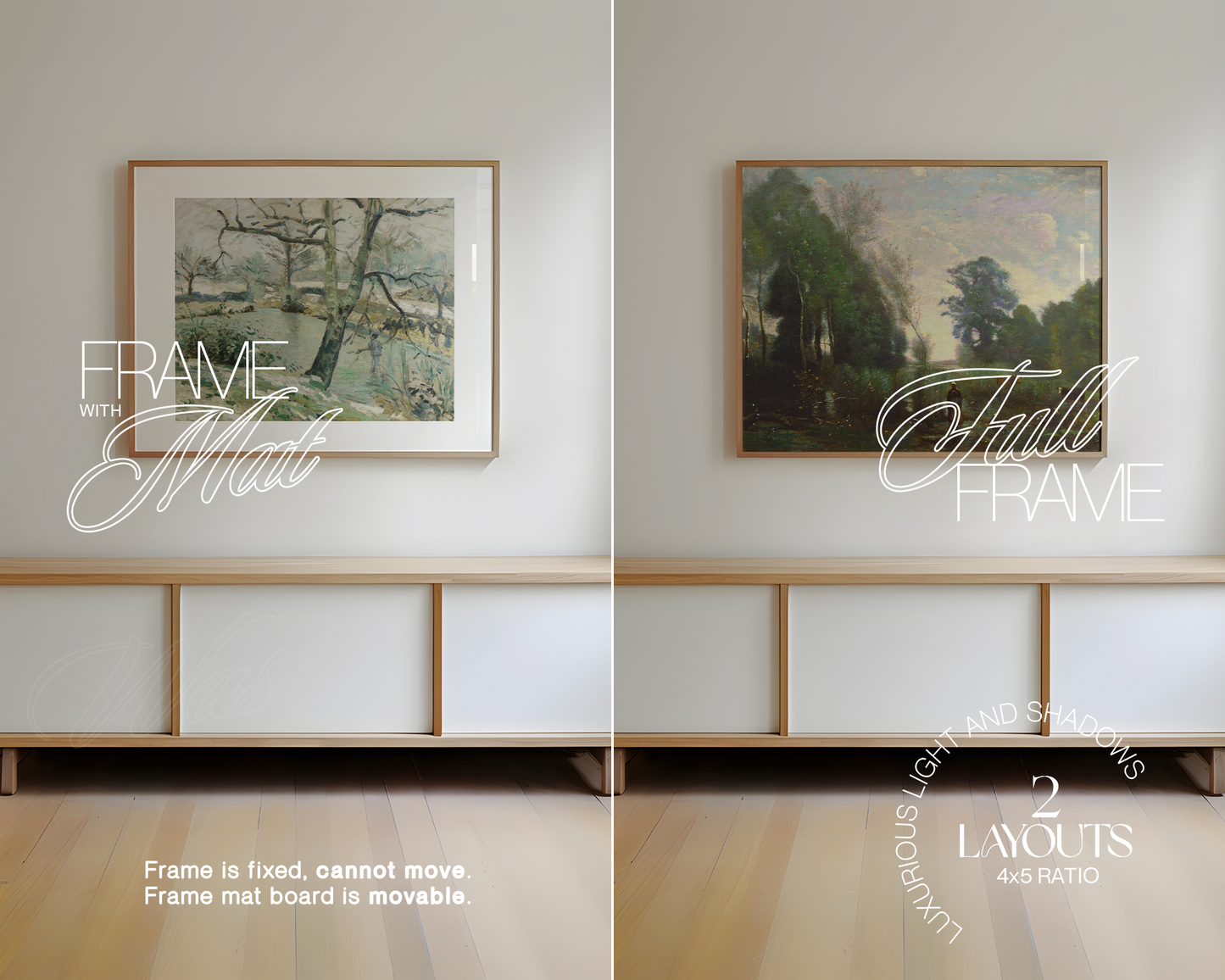 4x5 Landscape Frame Minimal Scene Mockup