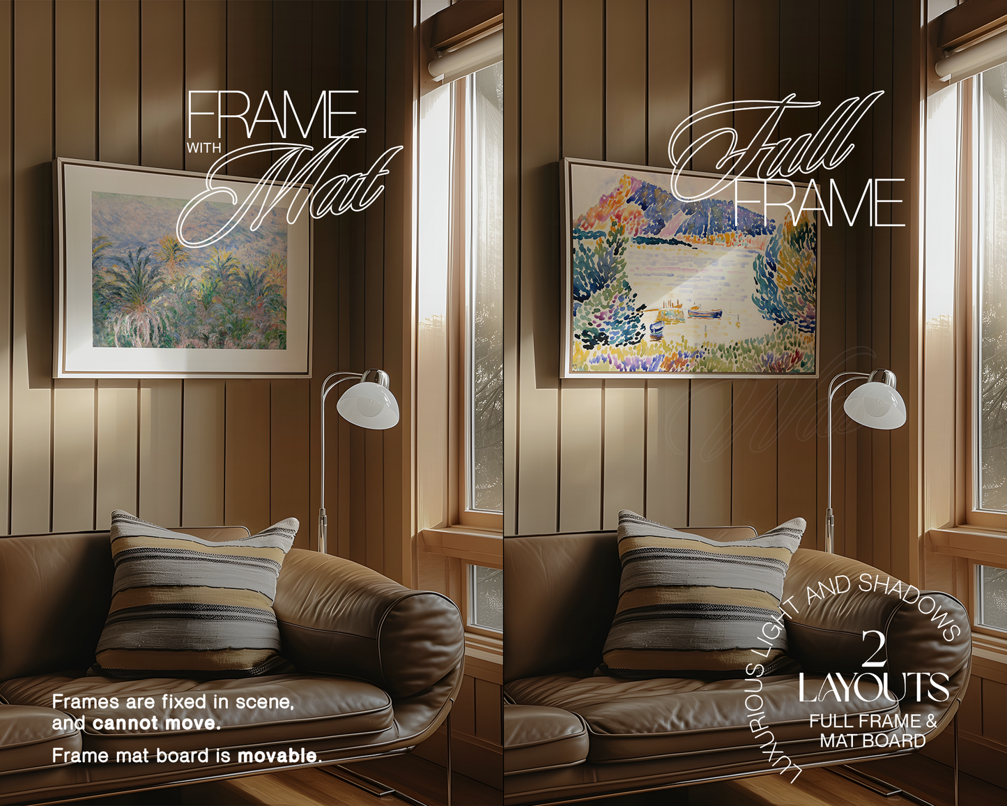 DIN A Landscape Frame in Cosy Forest Cabin Mockup