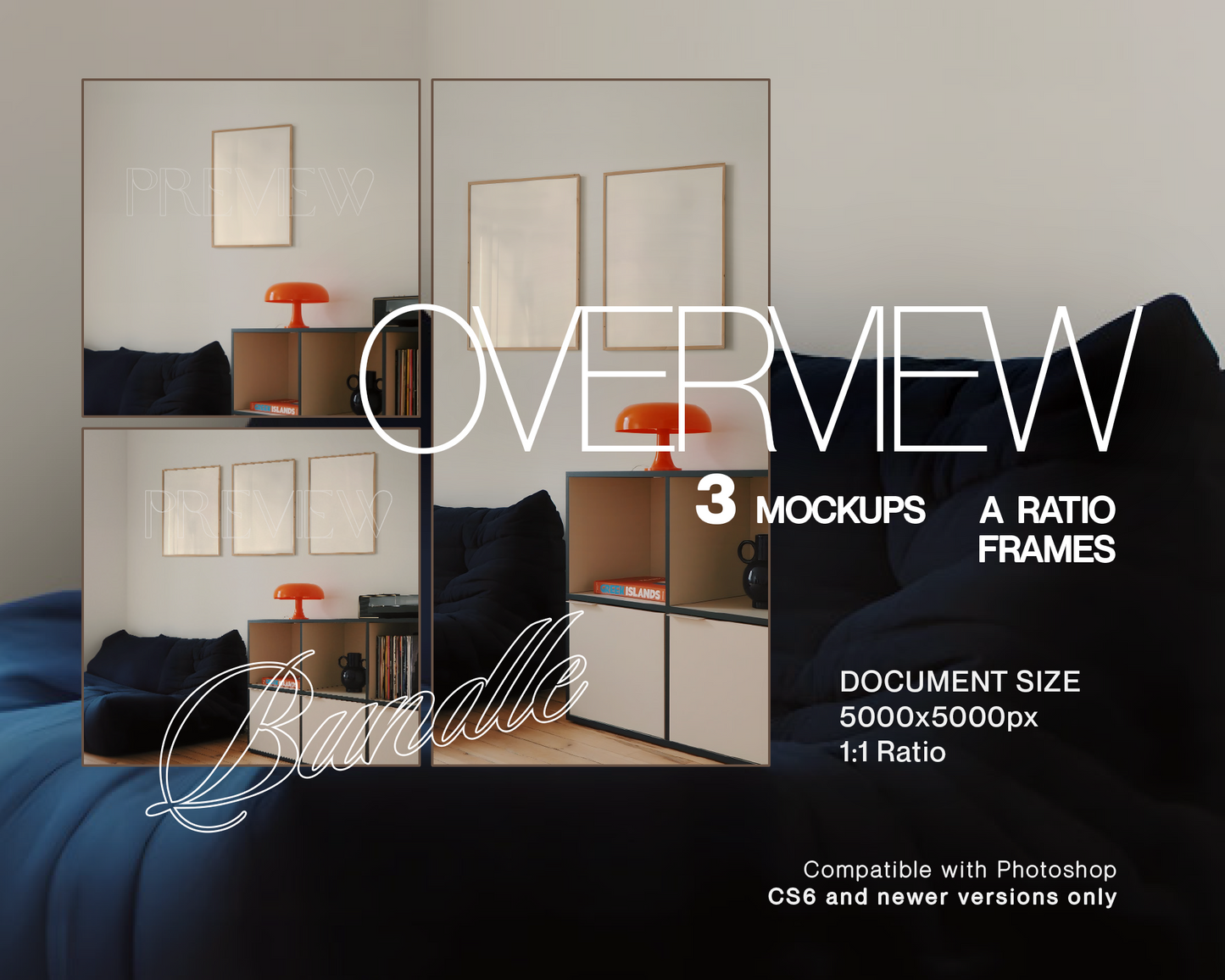 3 x DIN A Frames Mockup Bundle of 3