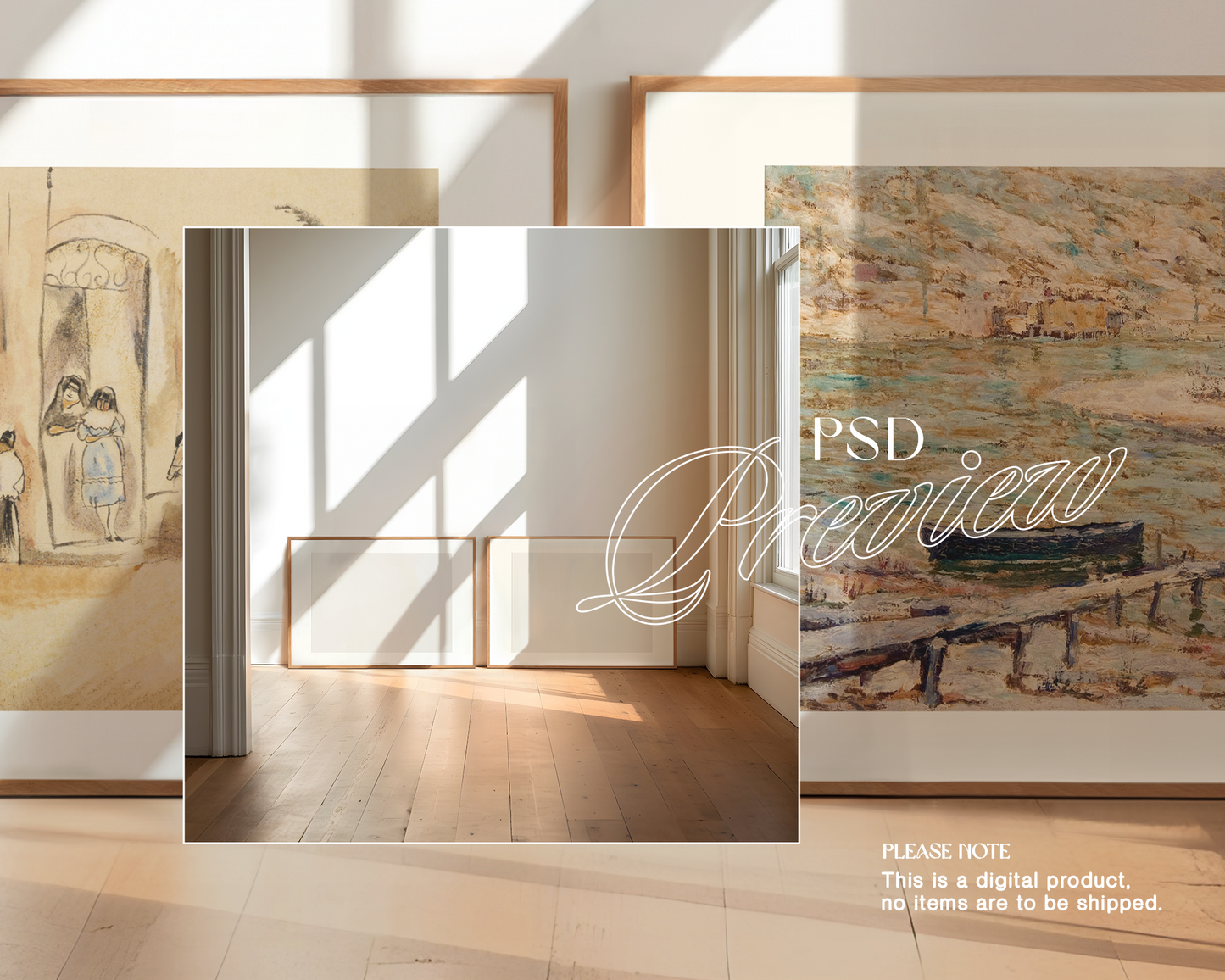 Two DIN A Landscape Frames Sunlight Loft Mockup