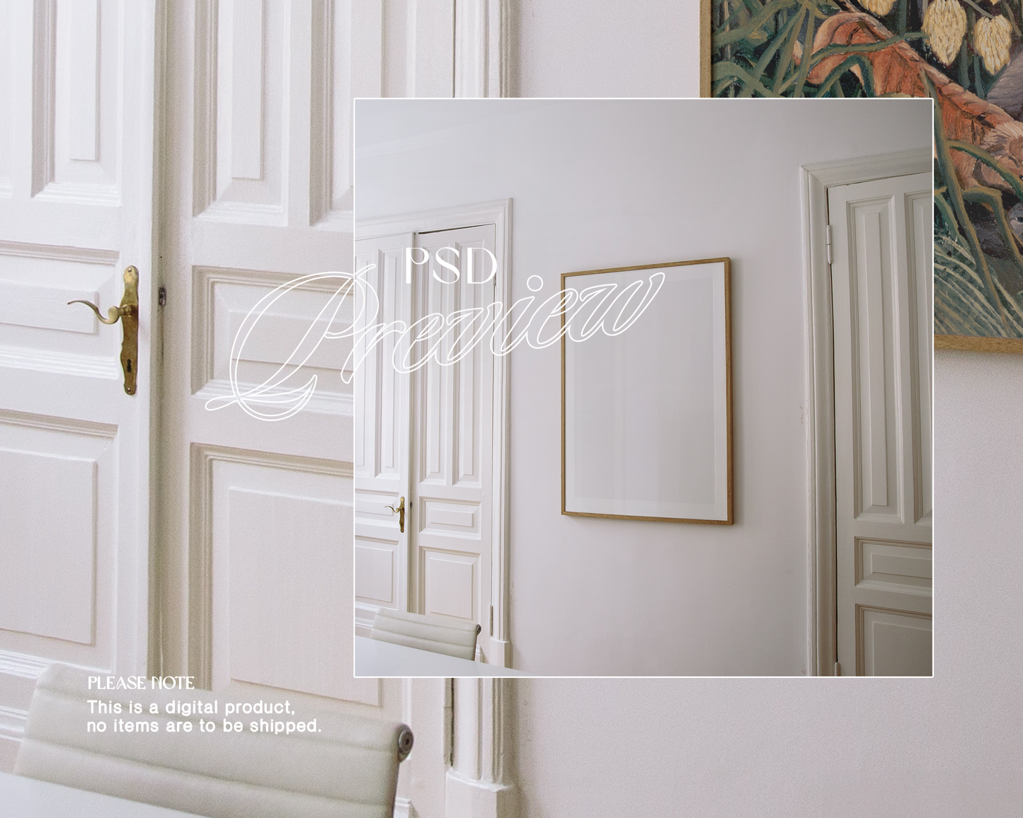 DIN A Wood Frame Classic Doorways Mockup