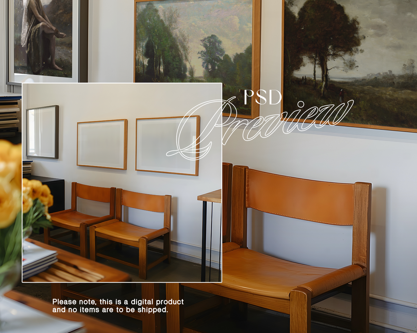 5x4 and 4x5 Frames in Cosy Home Studio Mockup