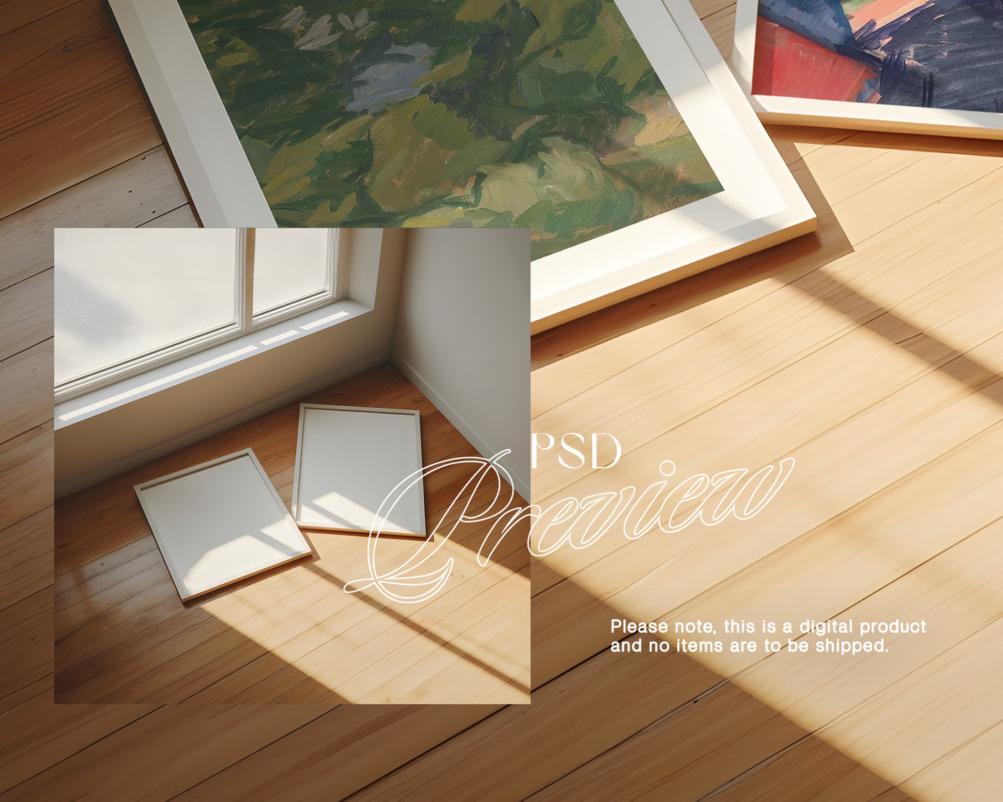 4x5 White Frames Top View Wooden Floor Mockup