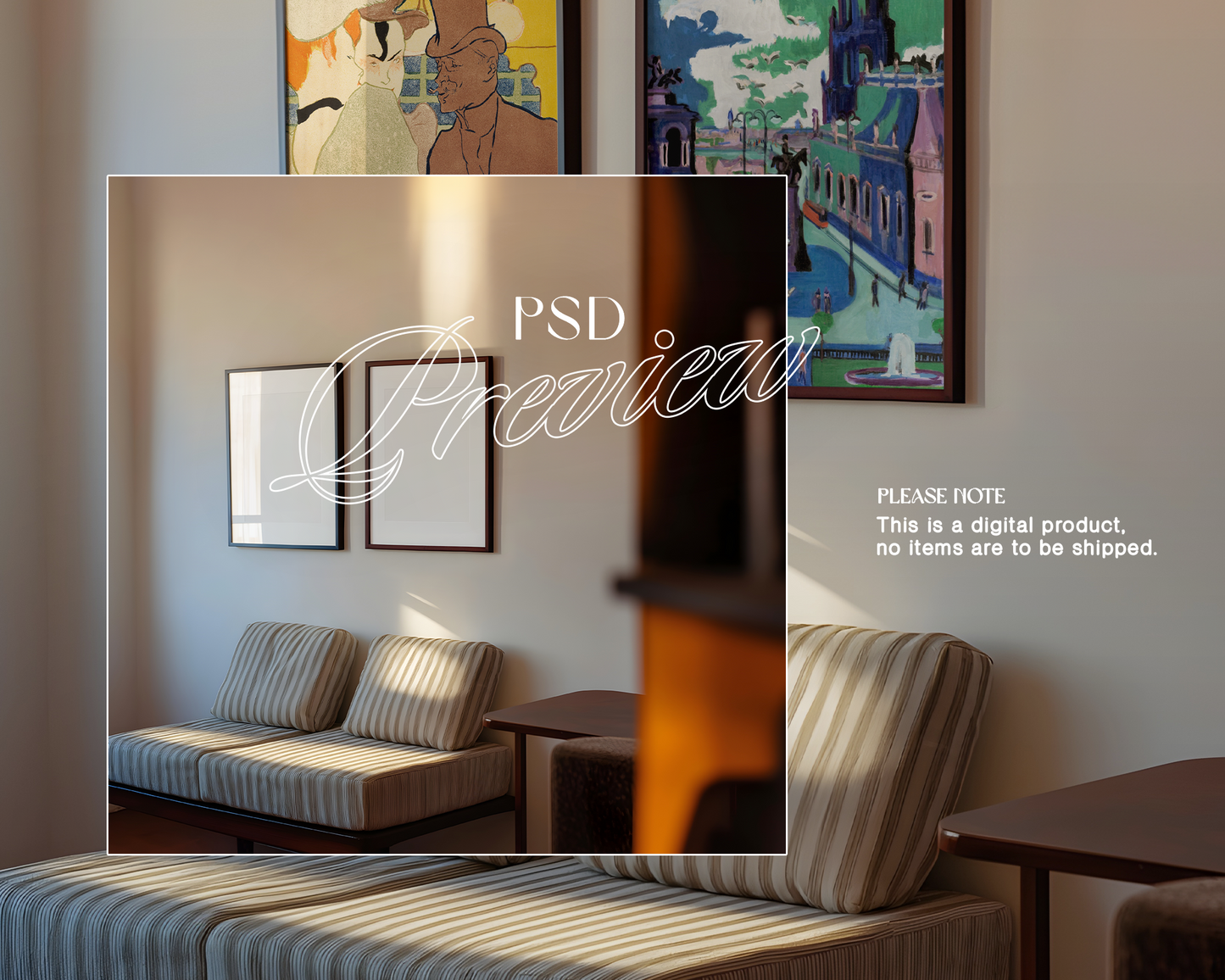 DIN A Dark Frame in Lux Light Interior Mockup