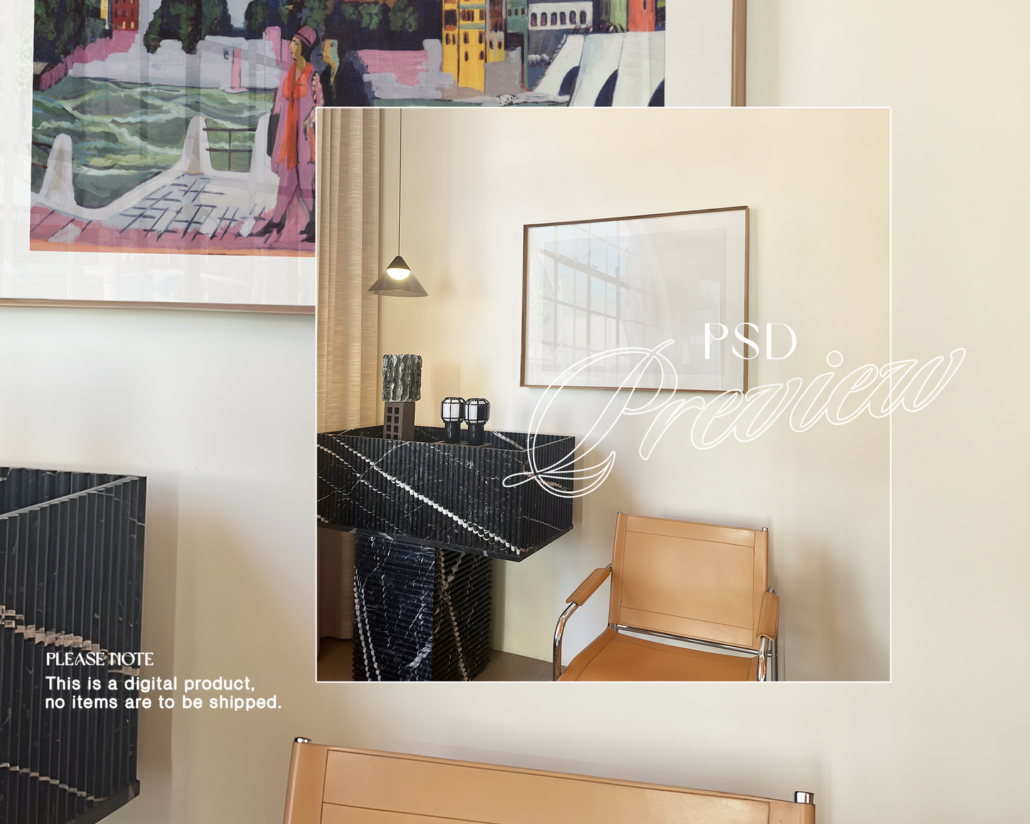 DIN A Wooden Landscape Frame Lux Decor Interior Mockup