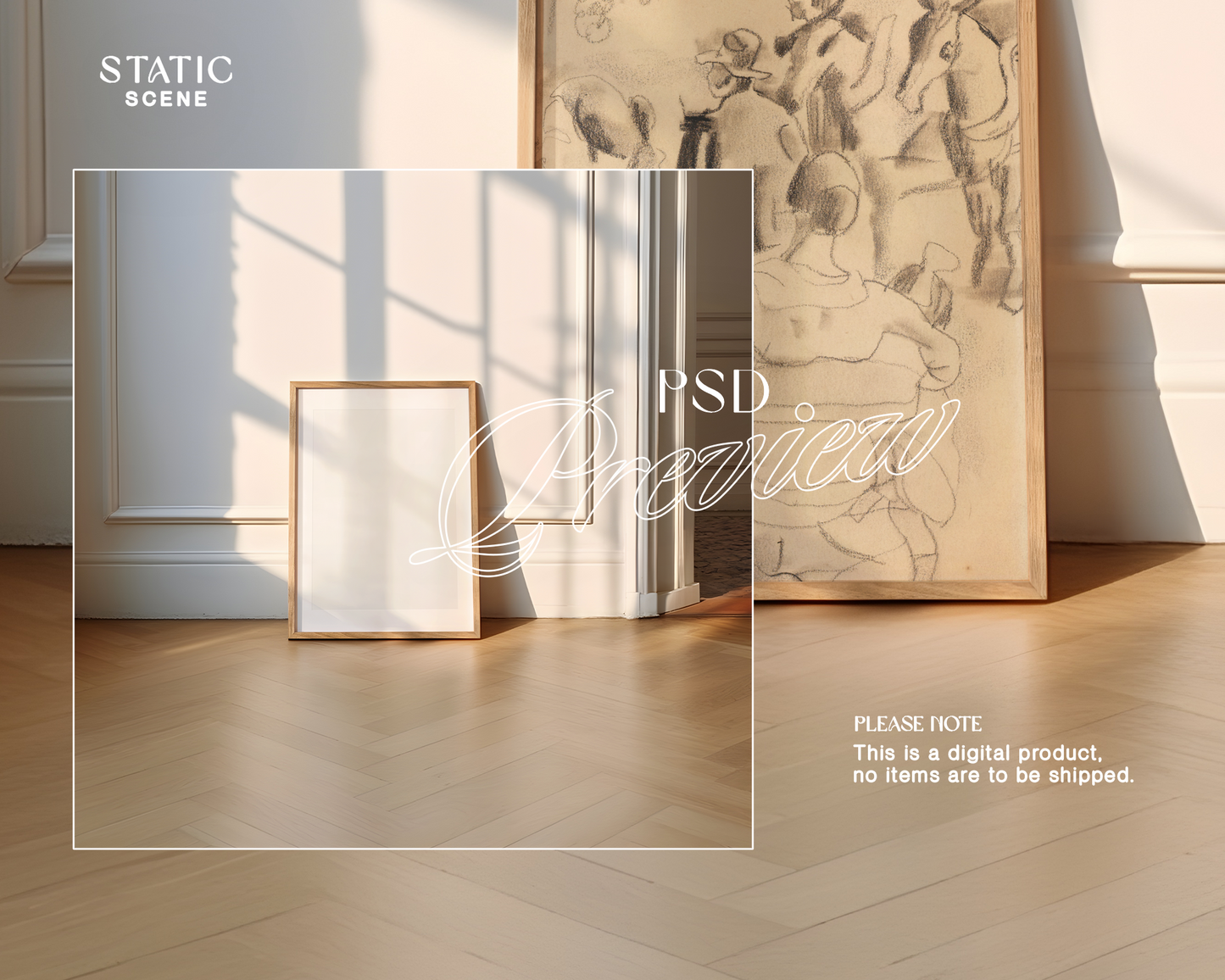 DIN A Leaning Frame Light Wood Mockup