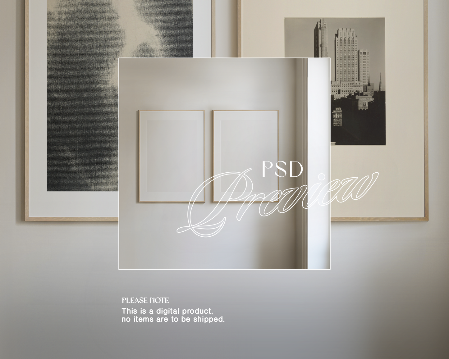 DIN A Minimal Wall Art Two Frame Mockup