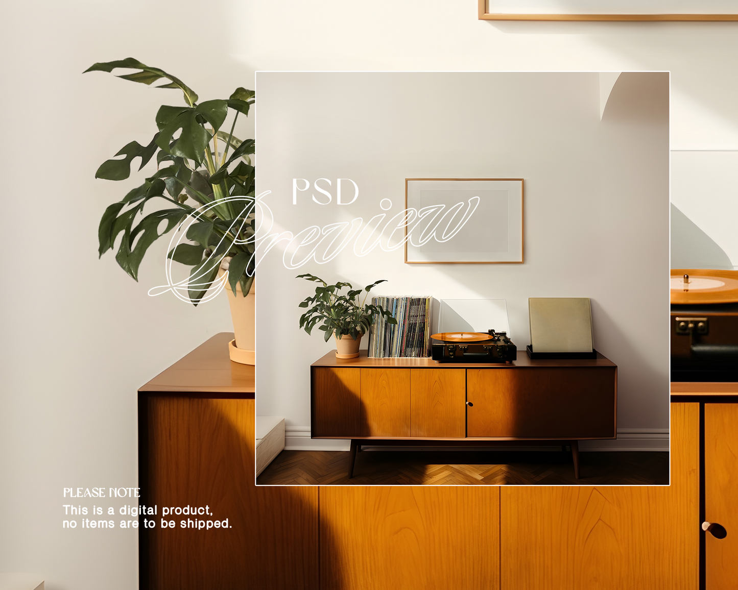 DIN A Landscape Frame with Editable Vinyl Cover Mockup