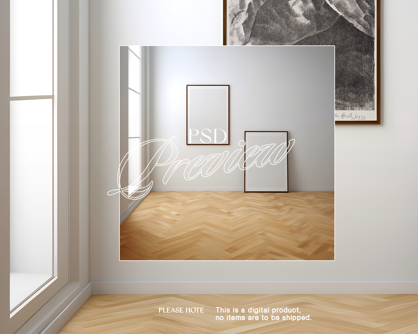Set of Two Frames Minimal Loft Mockup