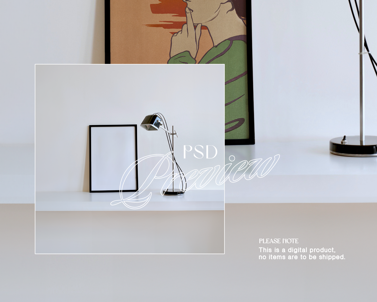 A4 Black Frame Minimalist Mockup