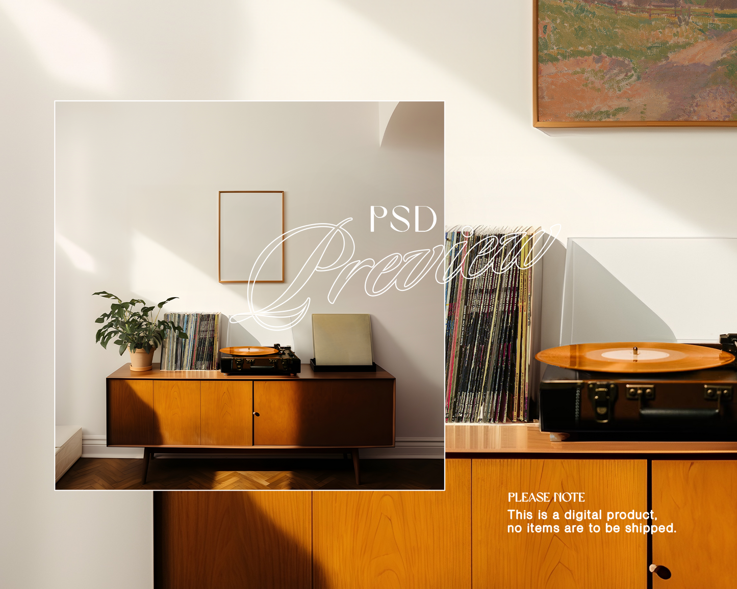 DIN A Frame and Vinyl Cover Mockup