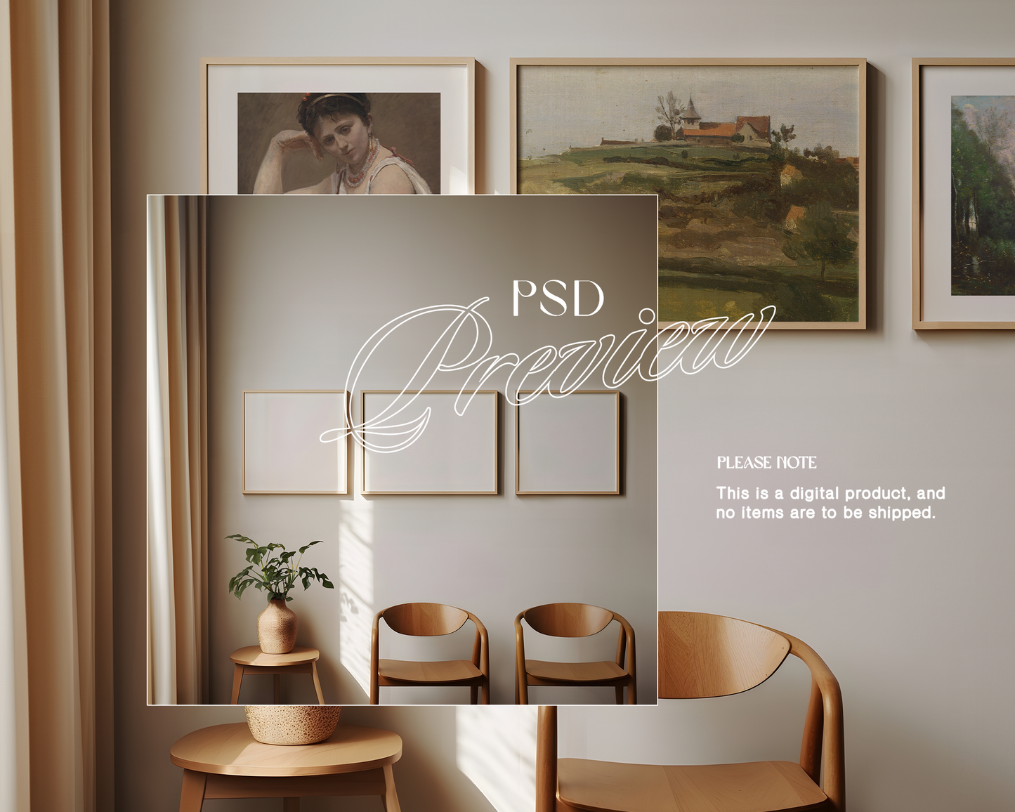 1x1 and 4x3 Ratio Frames Interior Mockup