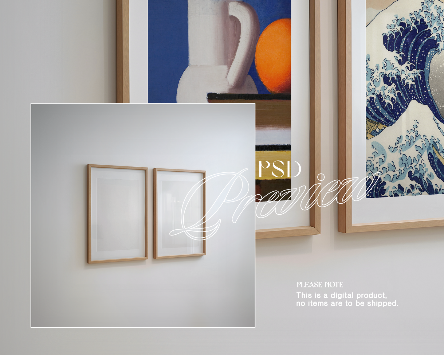 Two DIN A Frames Minimal Backdrop Mockup