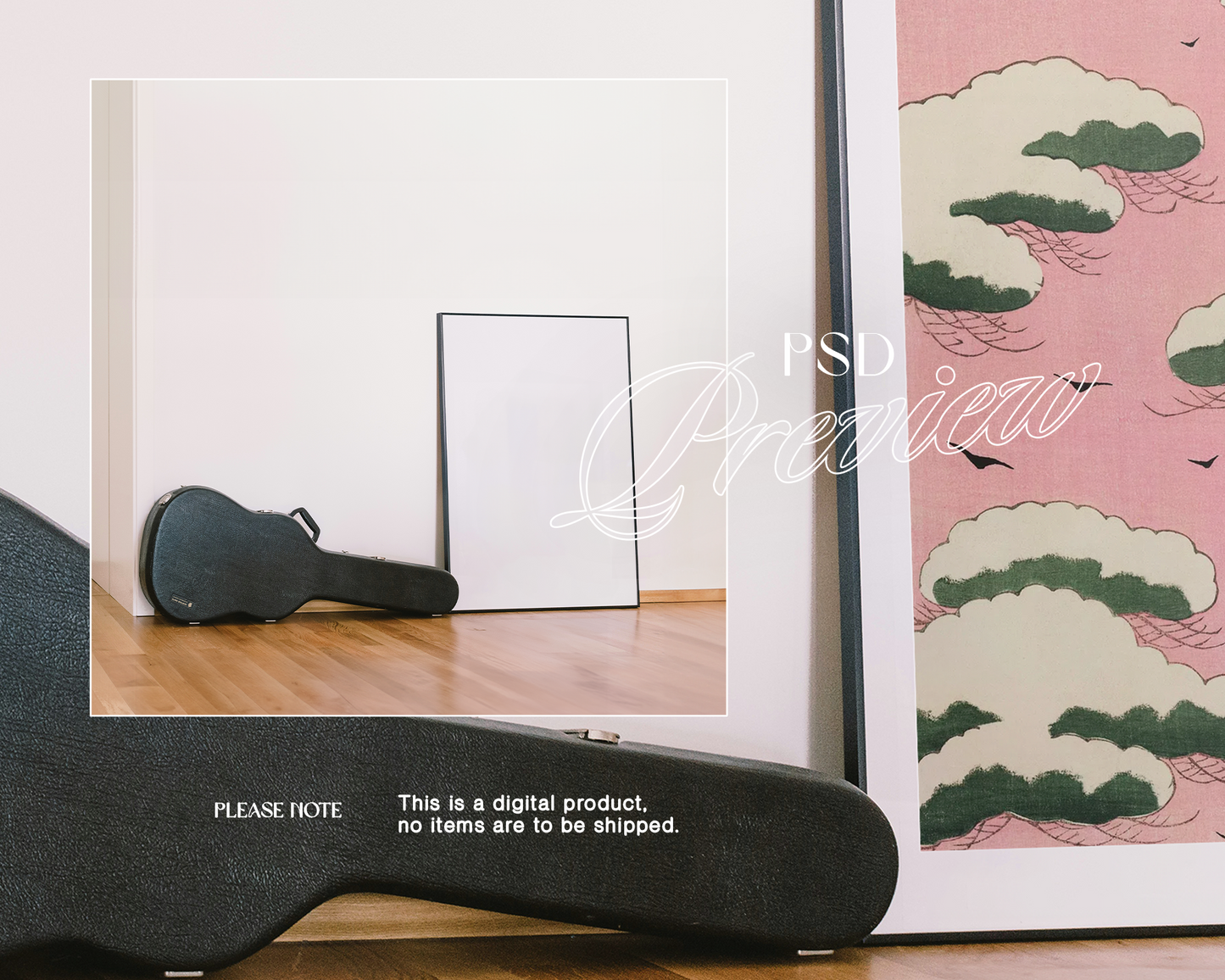 Black Frame with Instrument Freebie Mockup