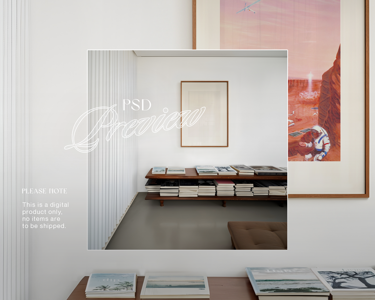 DIN A Vertical Frame in Minimalist Living Interior