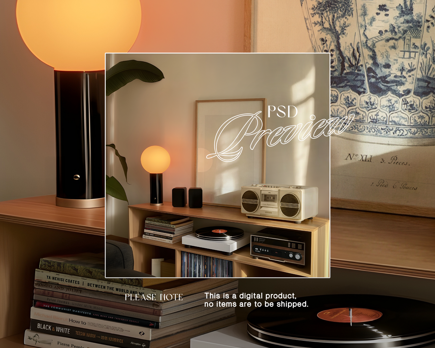 DIN A Frame Side-Angle View Interior Mockup