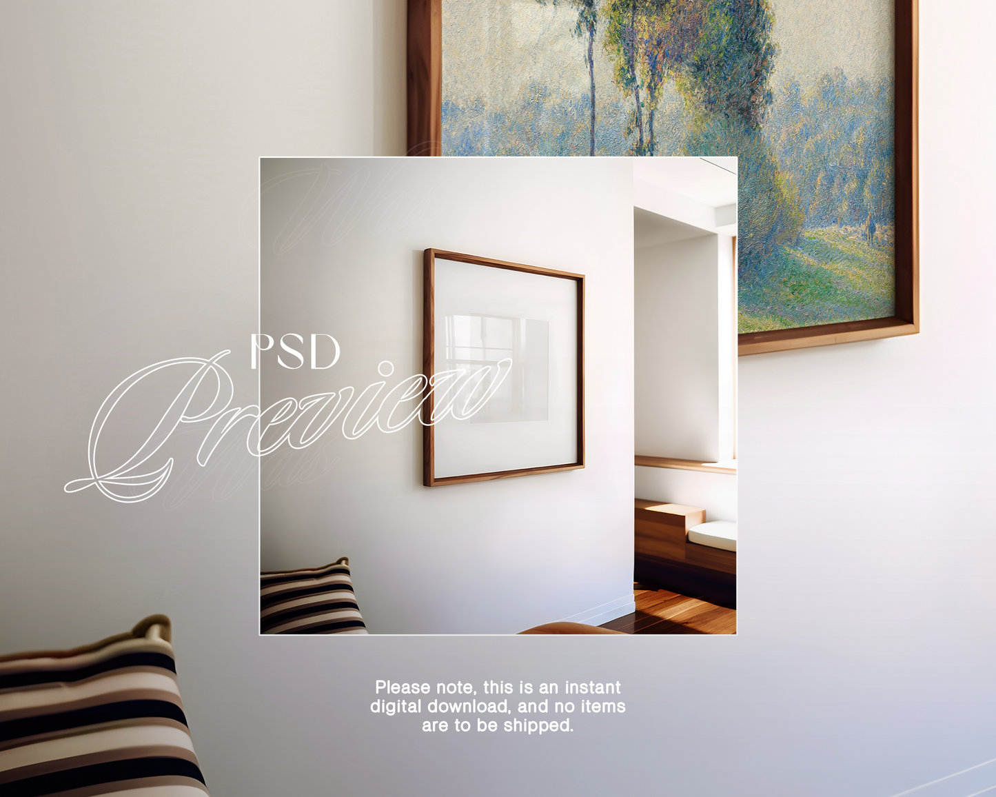 1x1 Wood Frame Home Interior Mockup