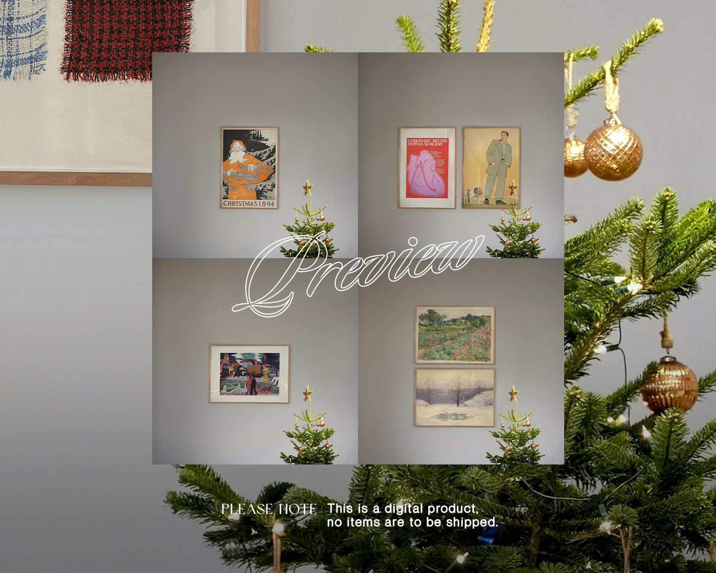 4 x Minimalist Festive Frame Mockups Bundle