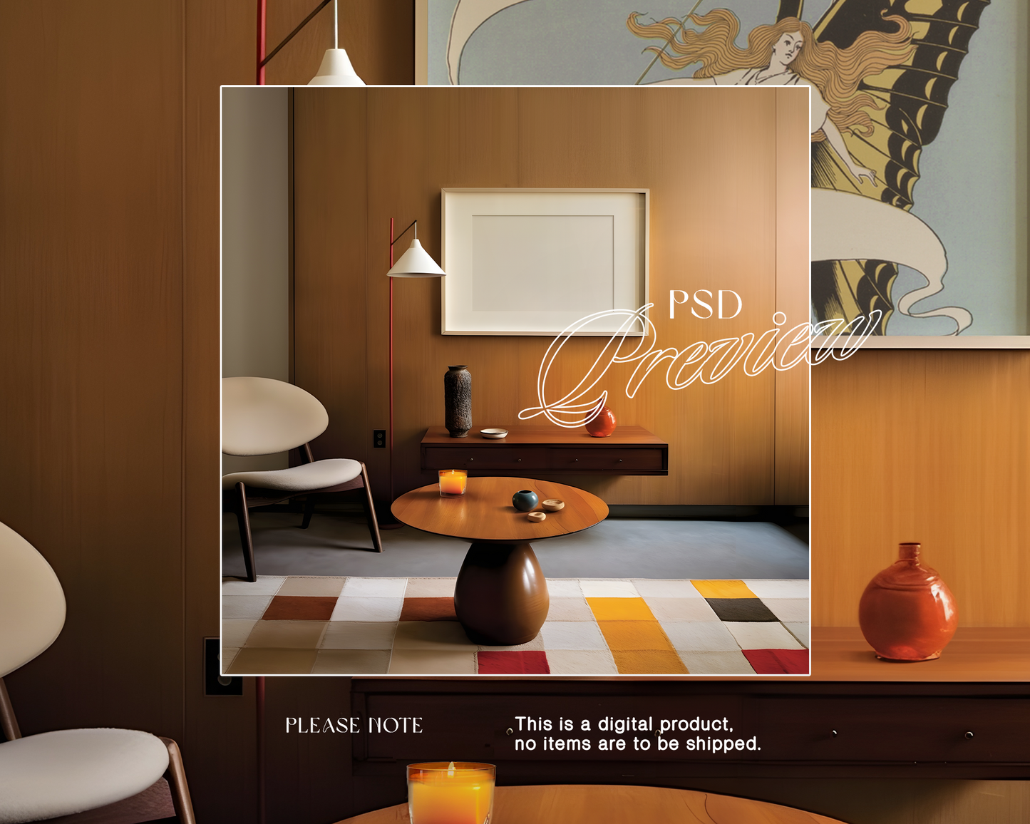 DIN A Landscape Frame in Nordic Minimalist Scene