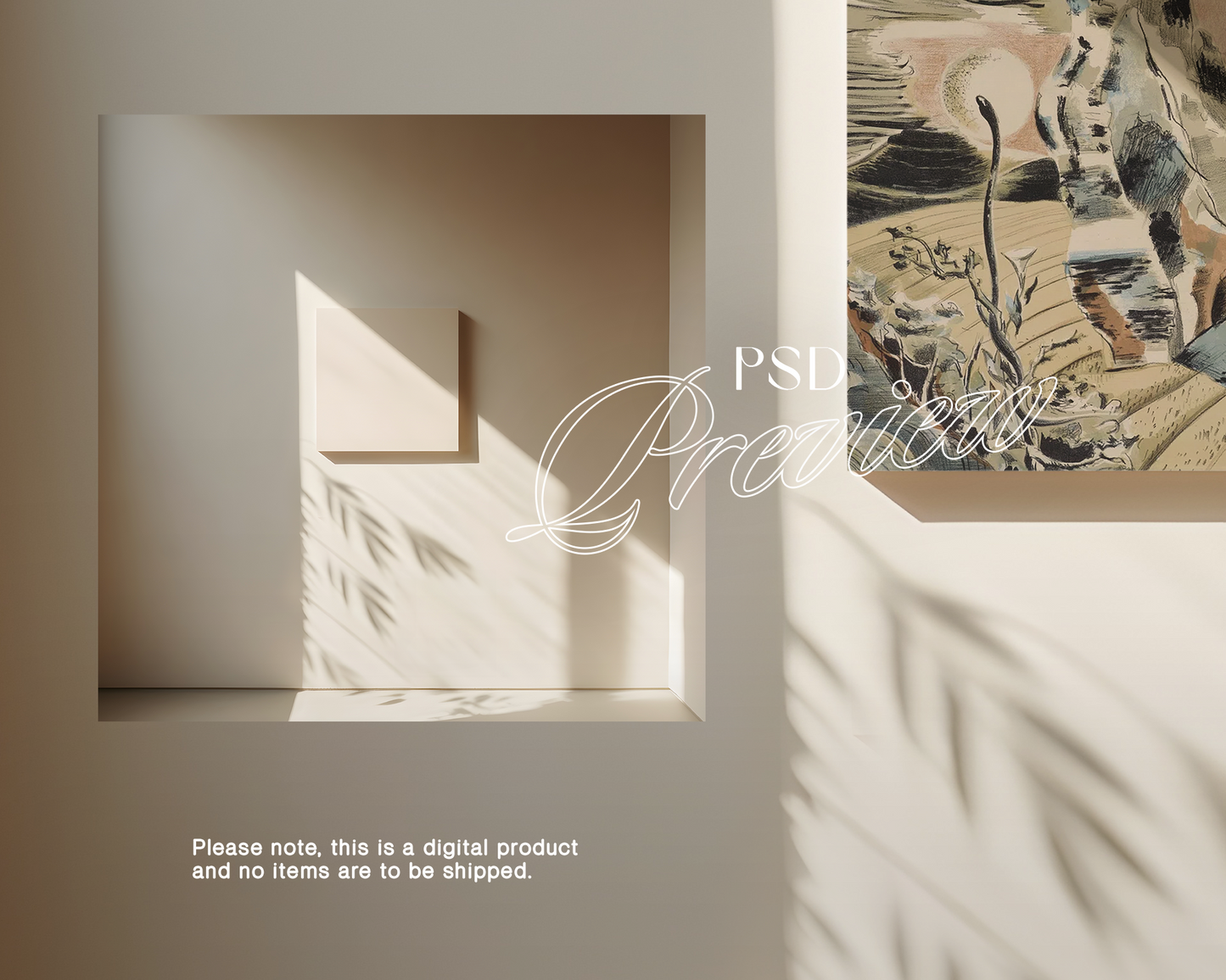 1x1 Canvas with Sunlit Shadows Mockup