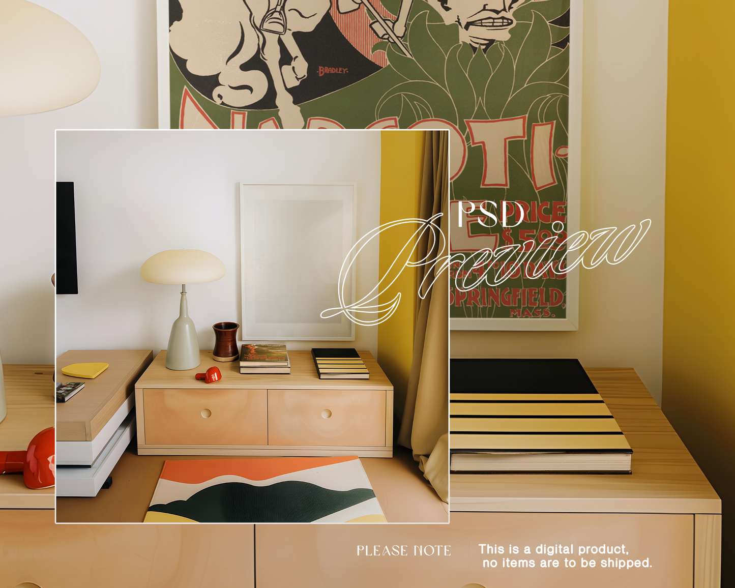 DIN A White Frame Retro Mockup