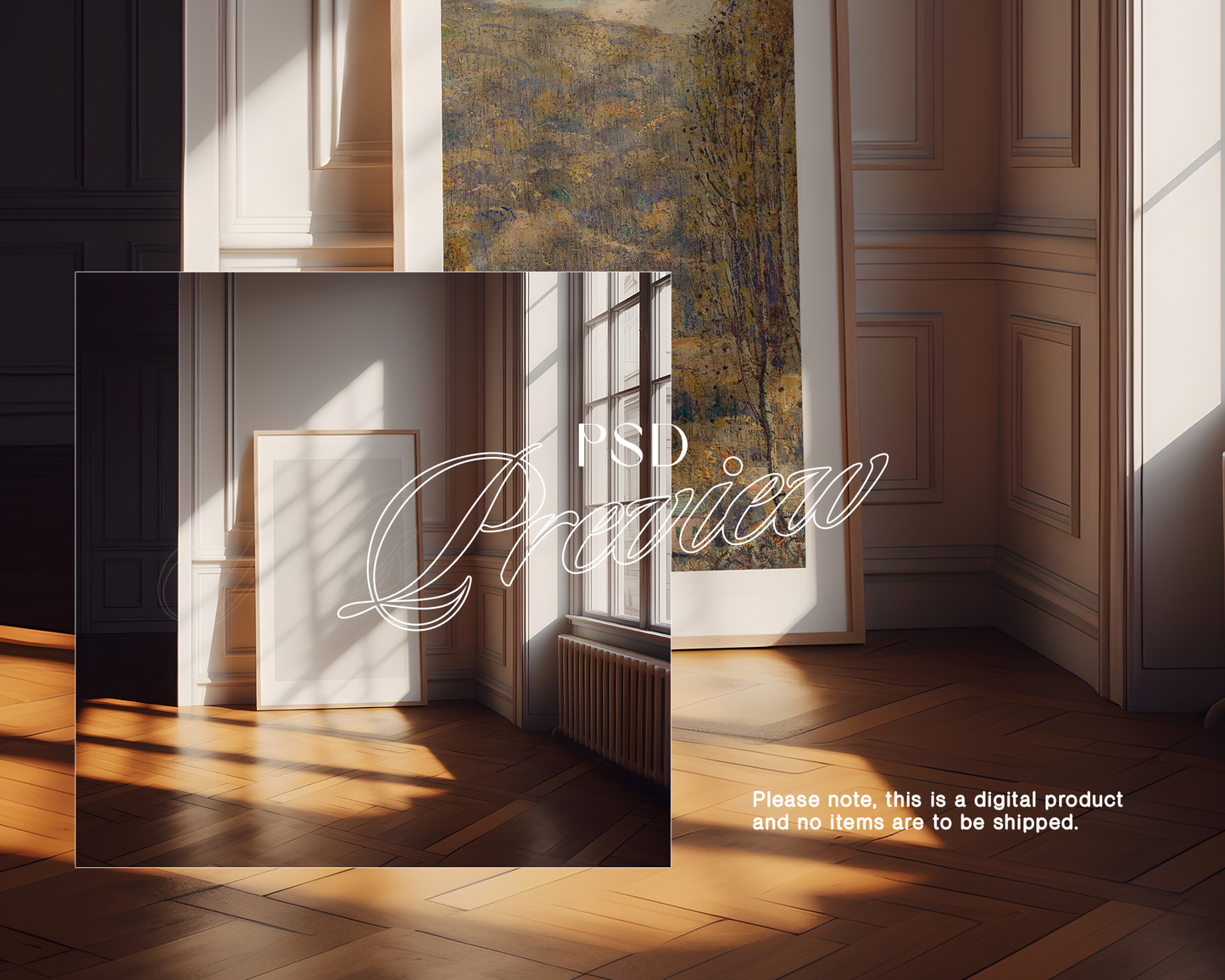 3x5 Frame with Dramatic Lighting Mockup