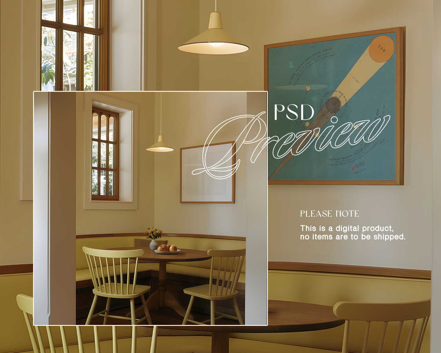 1x1 Frame Retro Dining Mockup