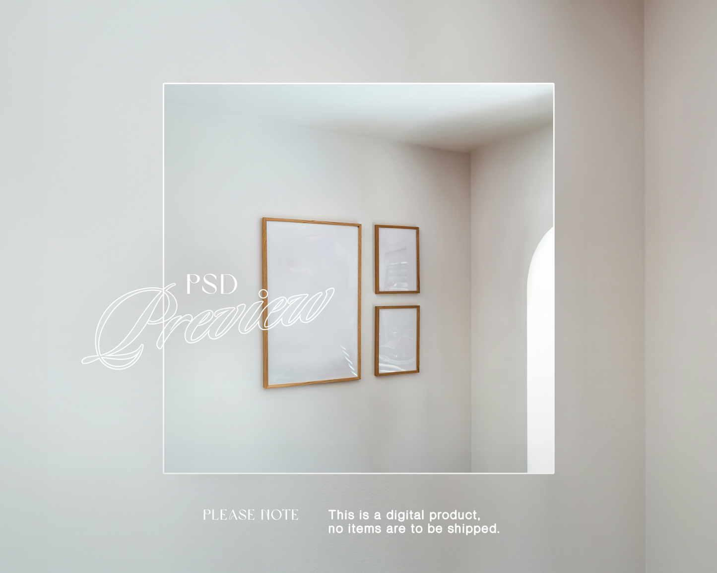 A2 and A4 Frames in Minimalist Scene Mockup