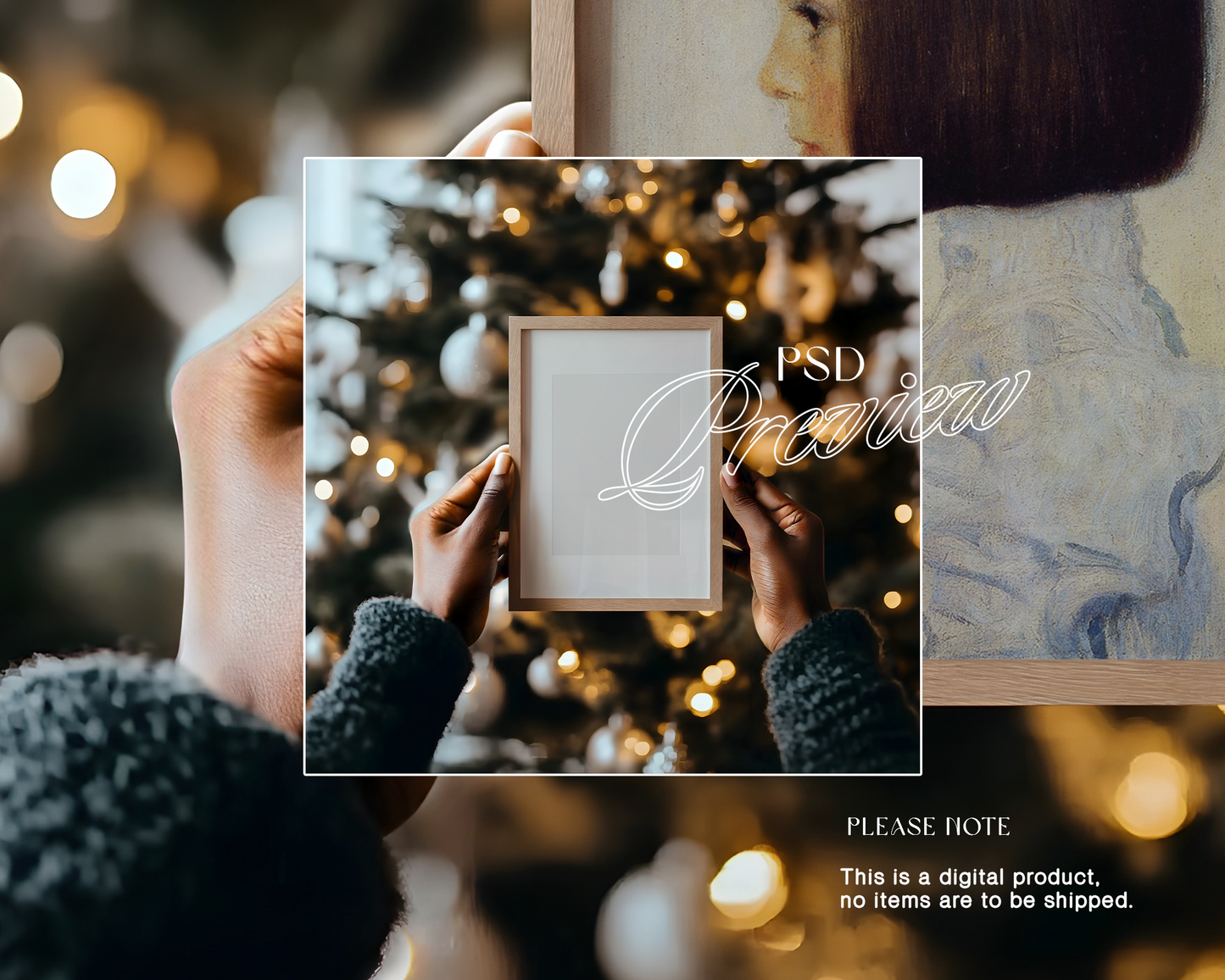 A5 Frame Christmas Hands Mockup