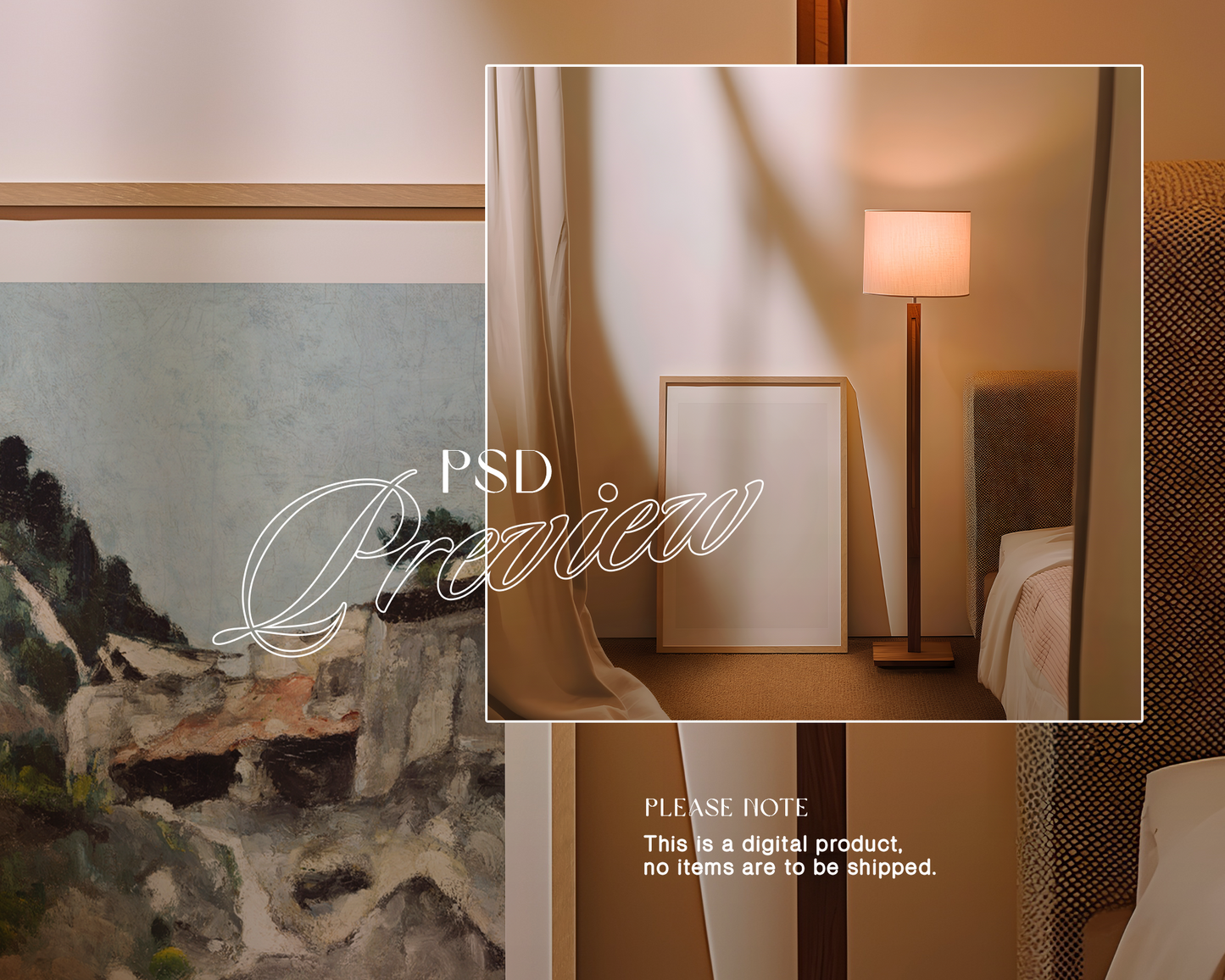 DIN A Moody Leaning Frame Mockup