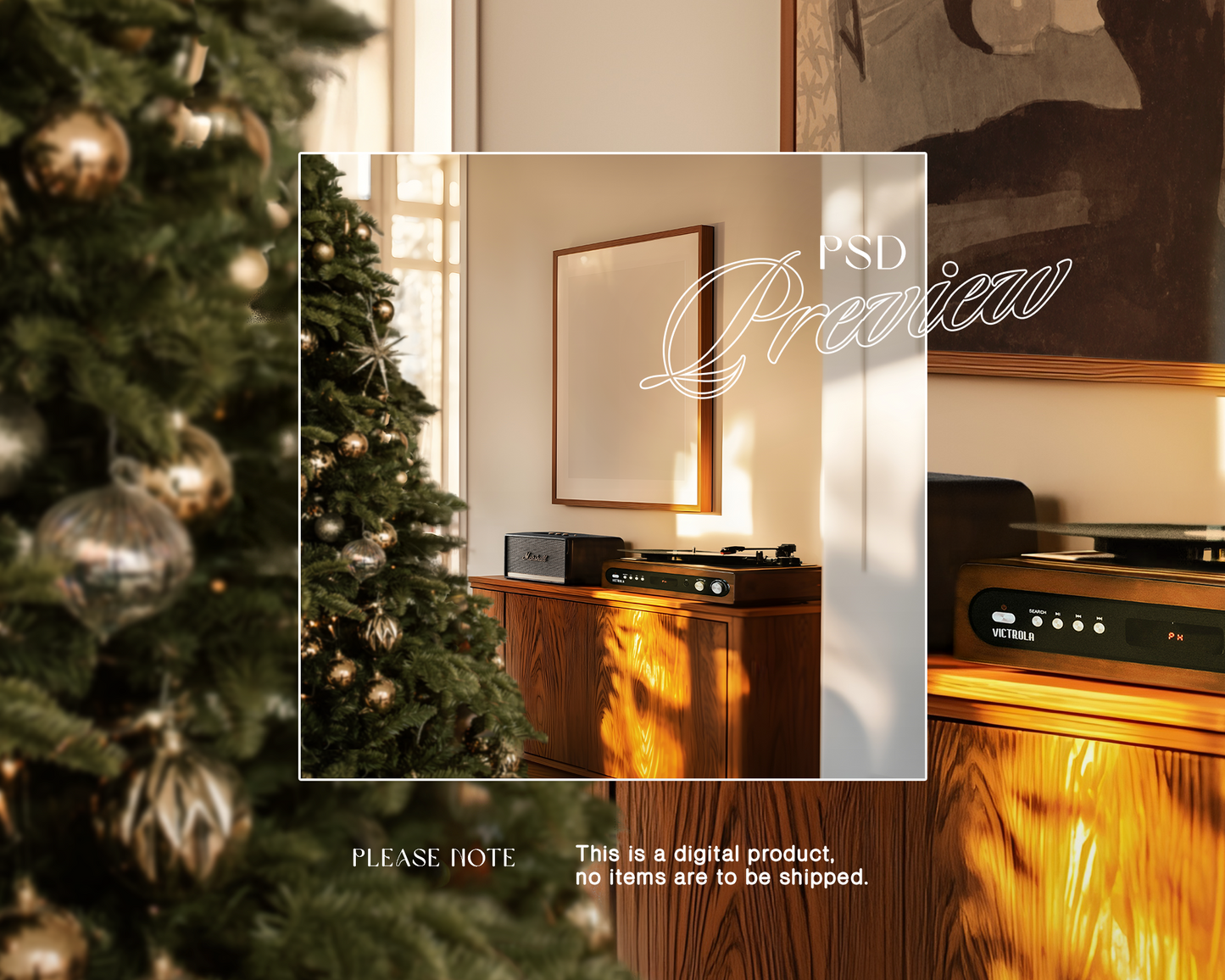 DIN A Frame Sideview Christmas Mockup