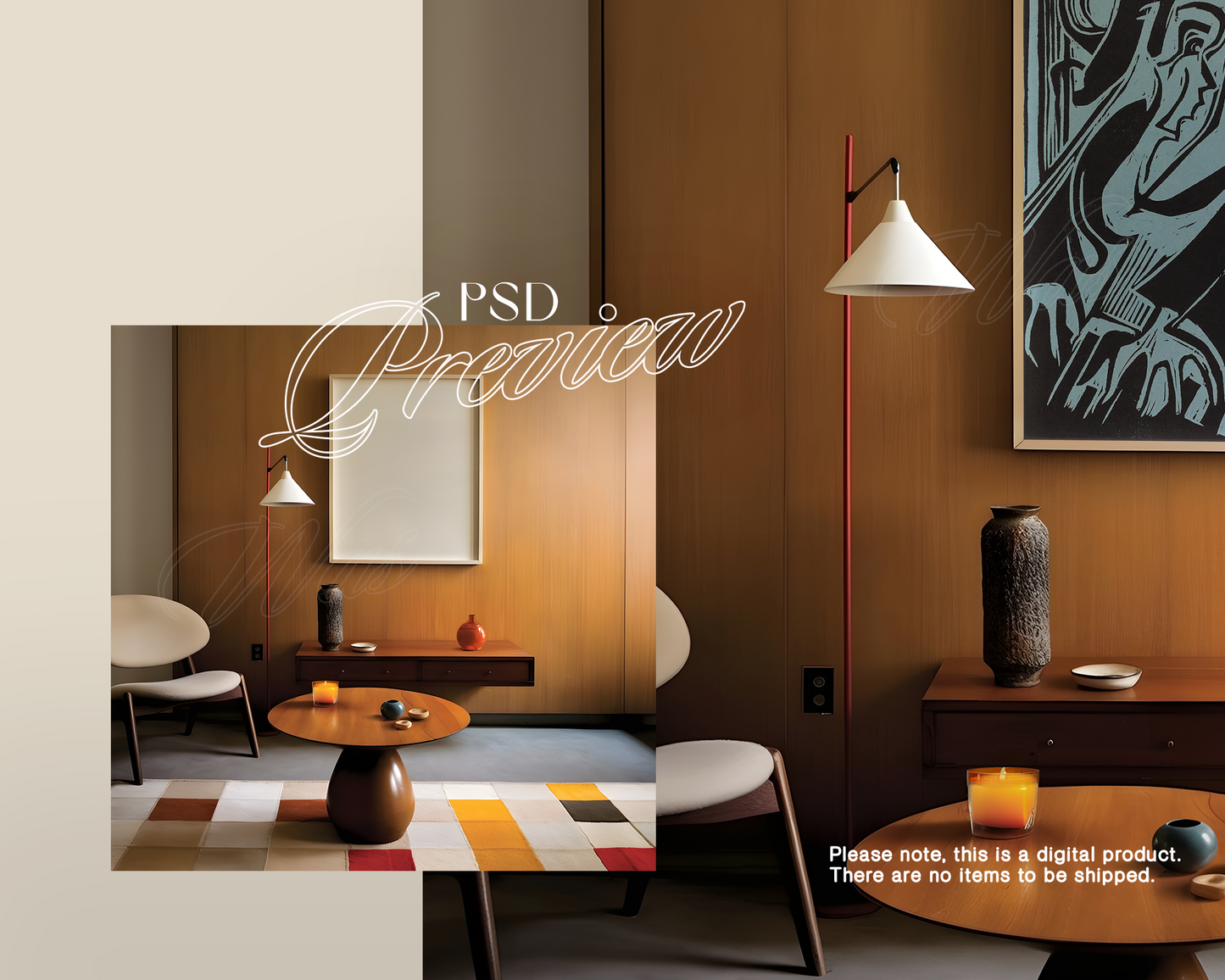 4x5 Frame in Minimalist Scandinavian Scene Mockup