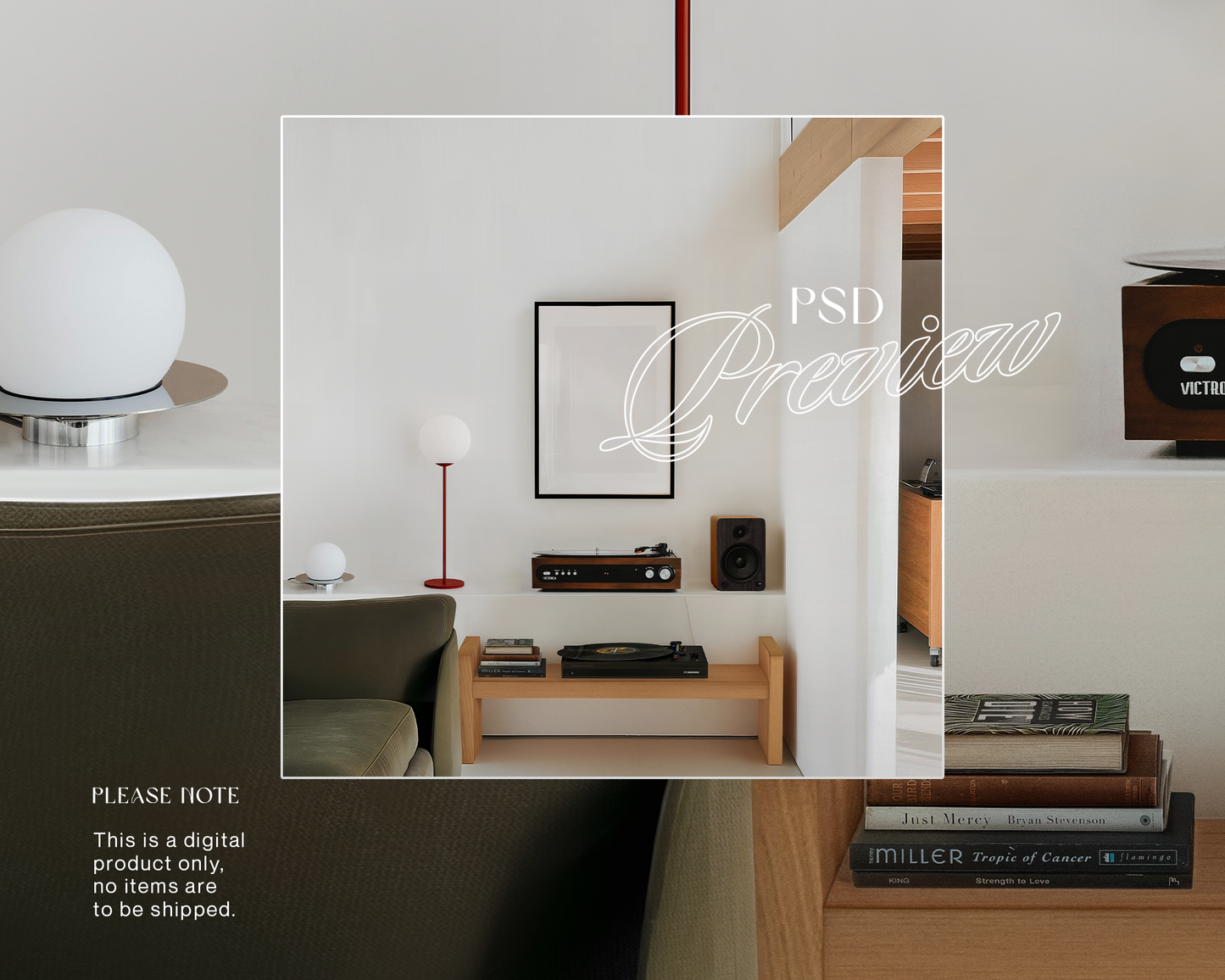 A3 Black Frame in Retro Minimalist Interior