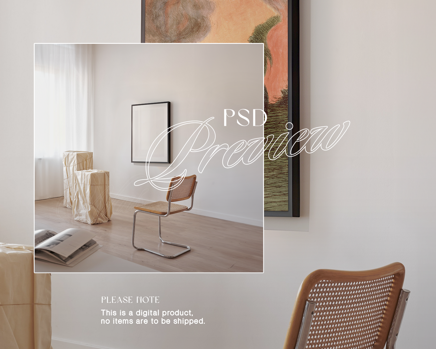 DIN A Black Frame Fine Arts Interior Mockup