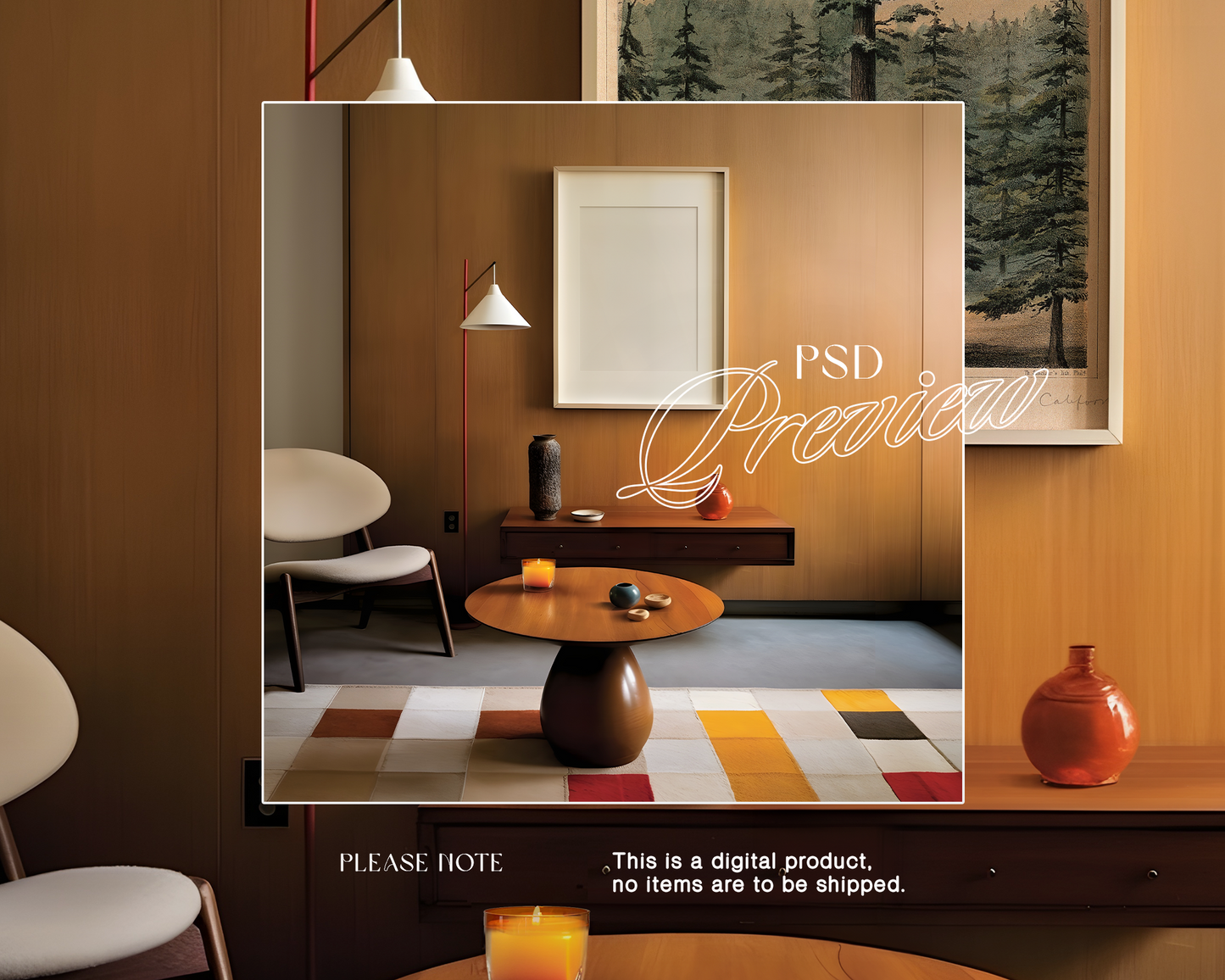 DIN A Frame in Minimalist Scandinavian Scene Mockup