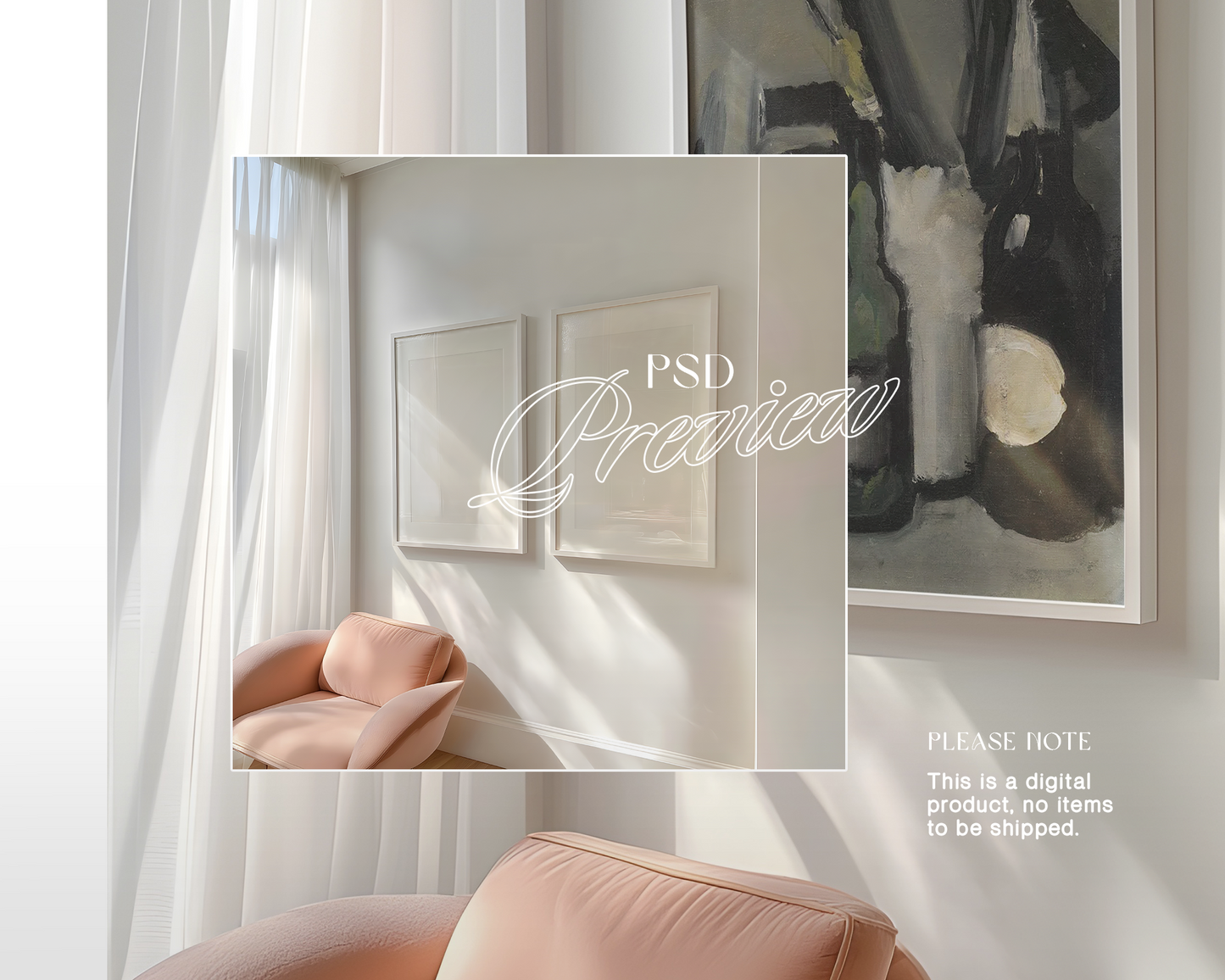 DIN A Set of Two White Frames Mockup