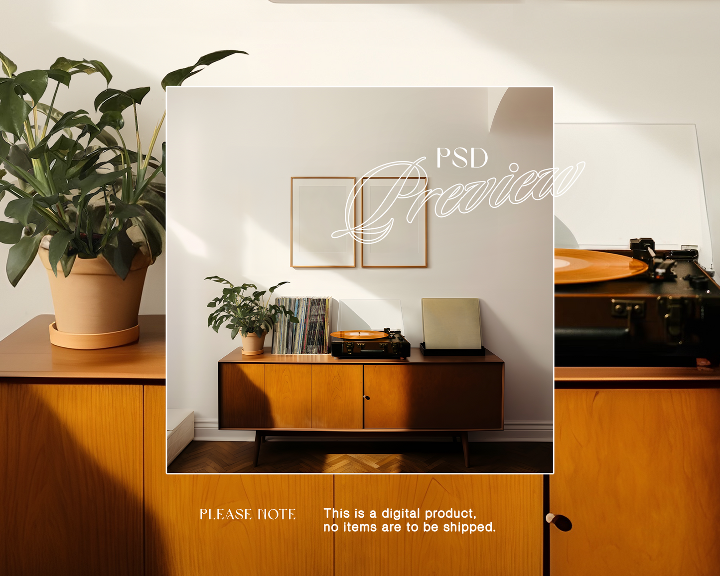 Two DIN A Frames and Vinyl Cover Mockup