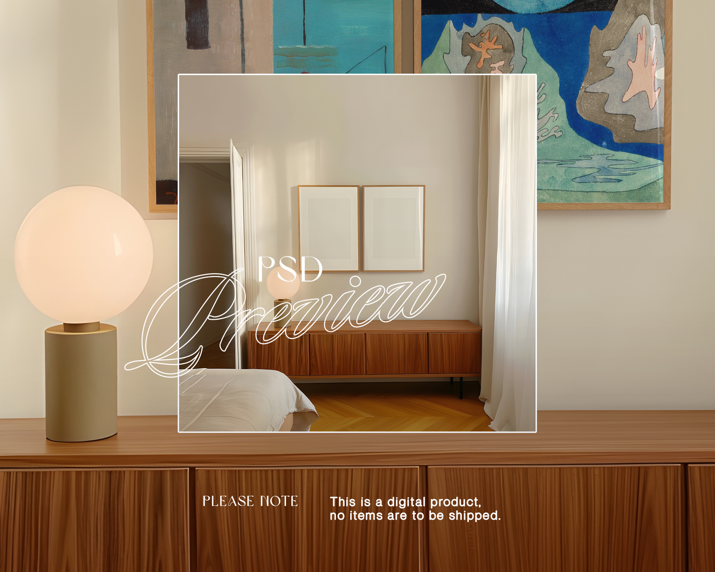 Two DIN A Wood Frames Retro Mockup