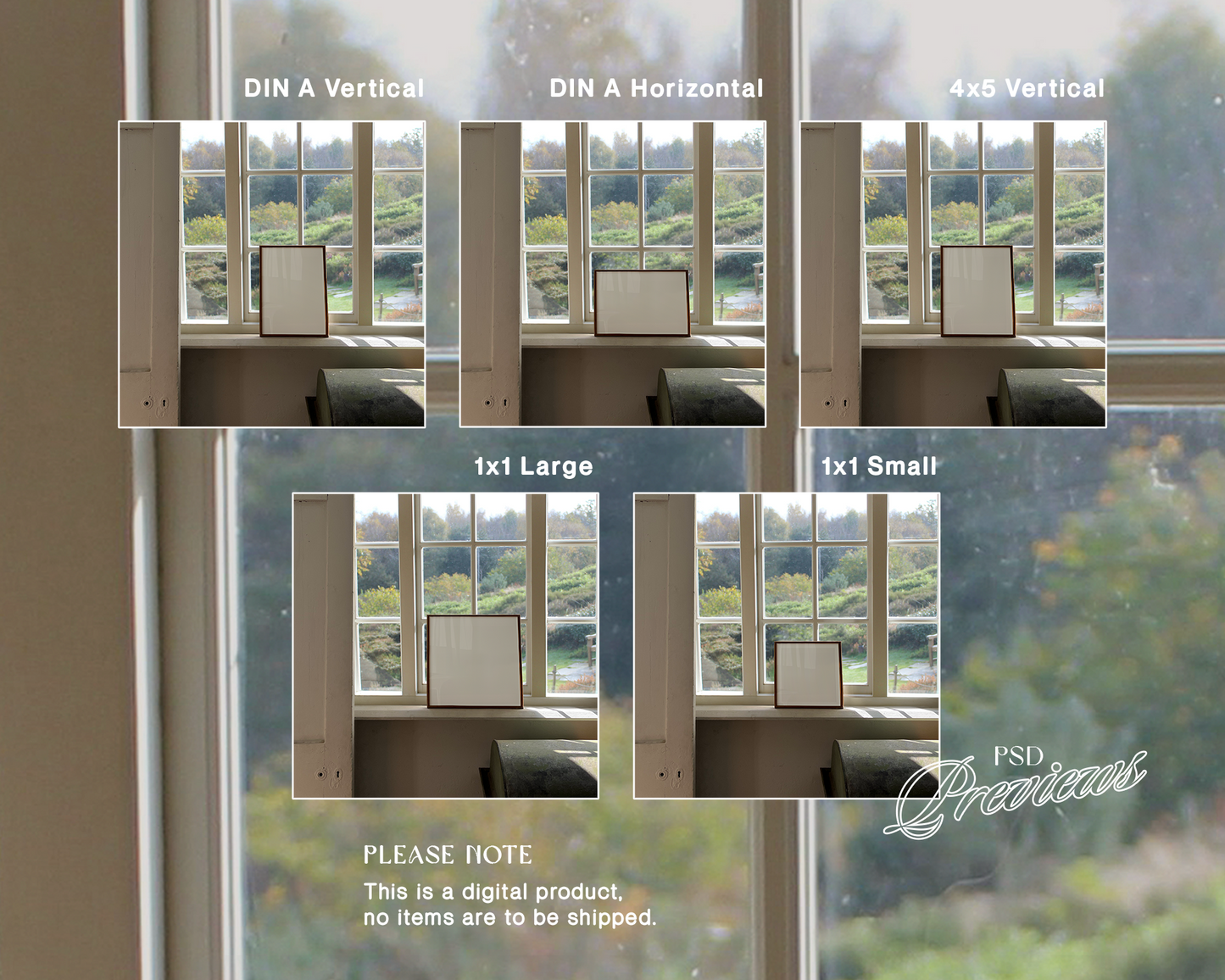 5 Frame Mockup Windowsill Countryside Bundle