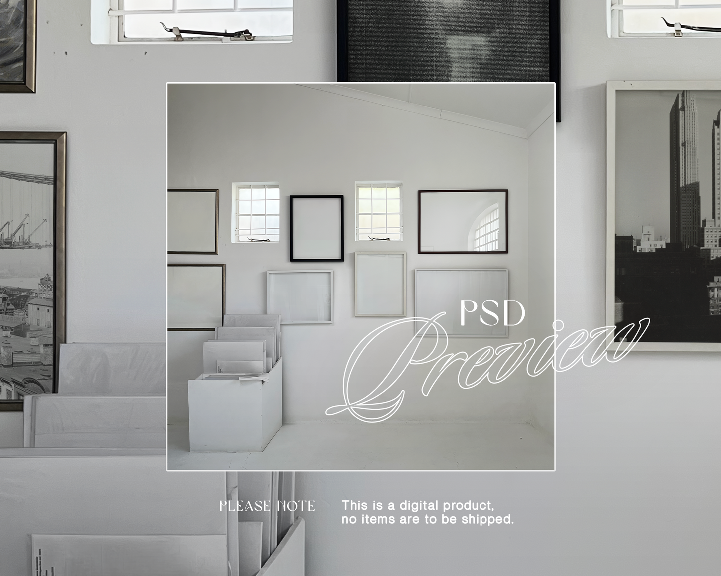 DIN A and 4x5 Frames Gallery Wall Mockup