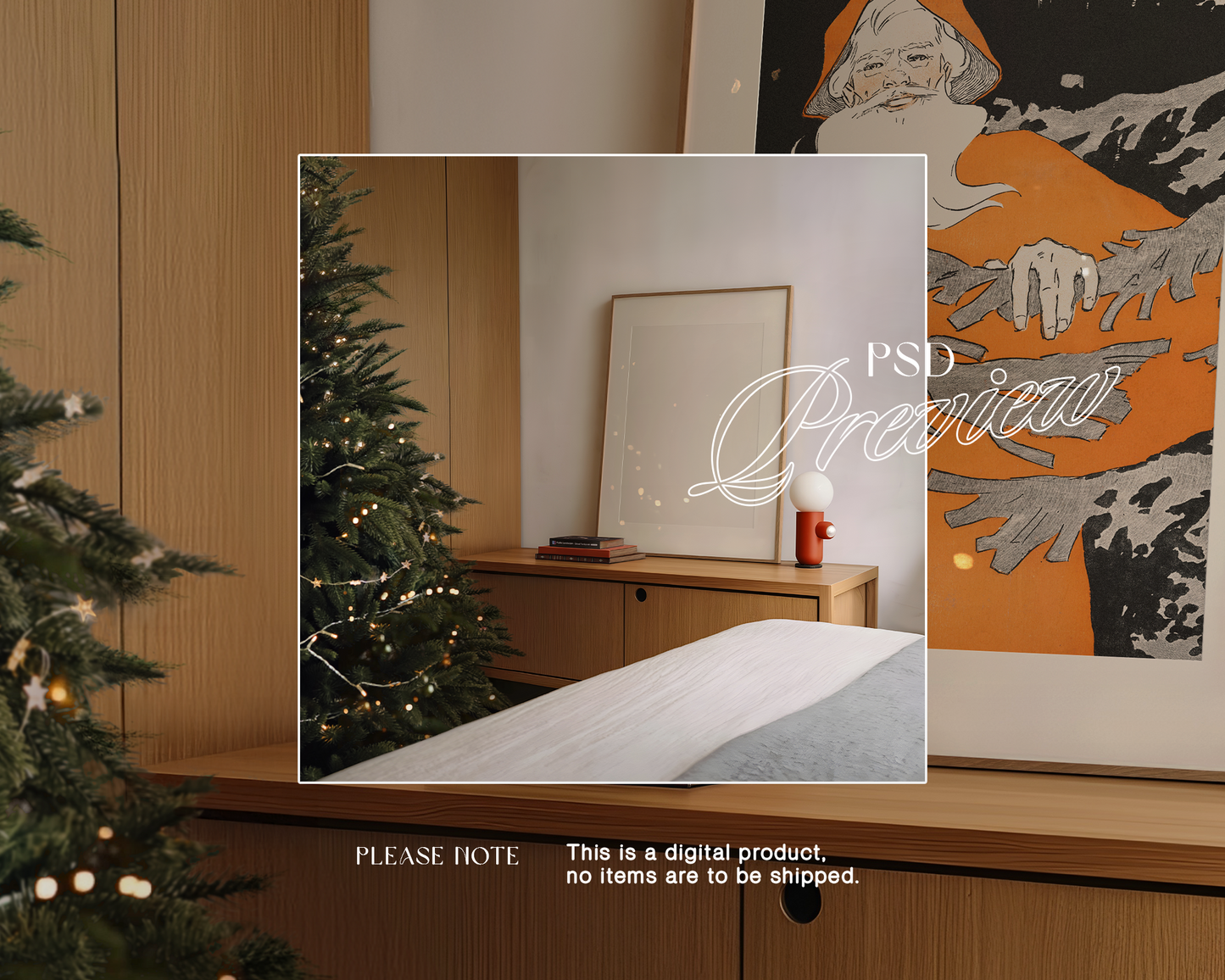 DIN A Leaning Frame Festive Mockup